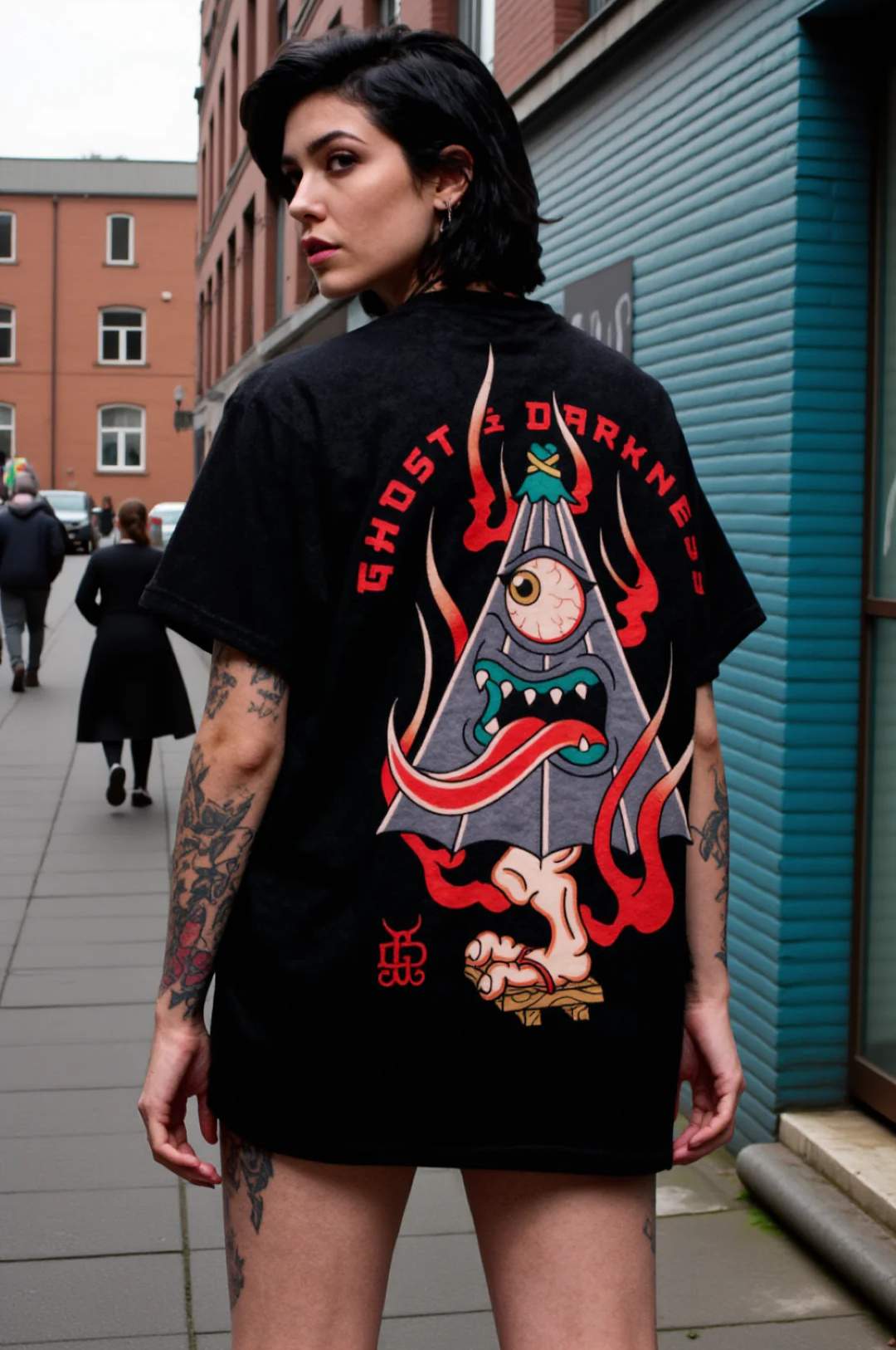 Ghost & Darkness tee collection featuring tattoo-inspired designs.