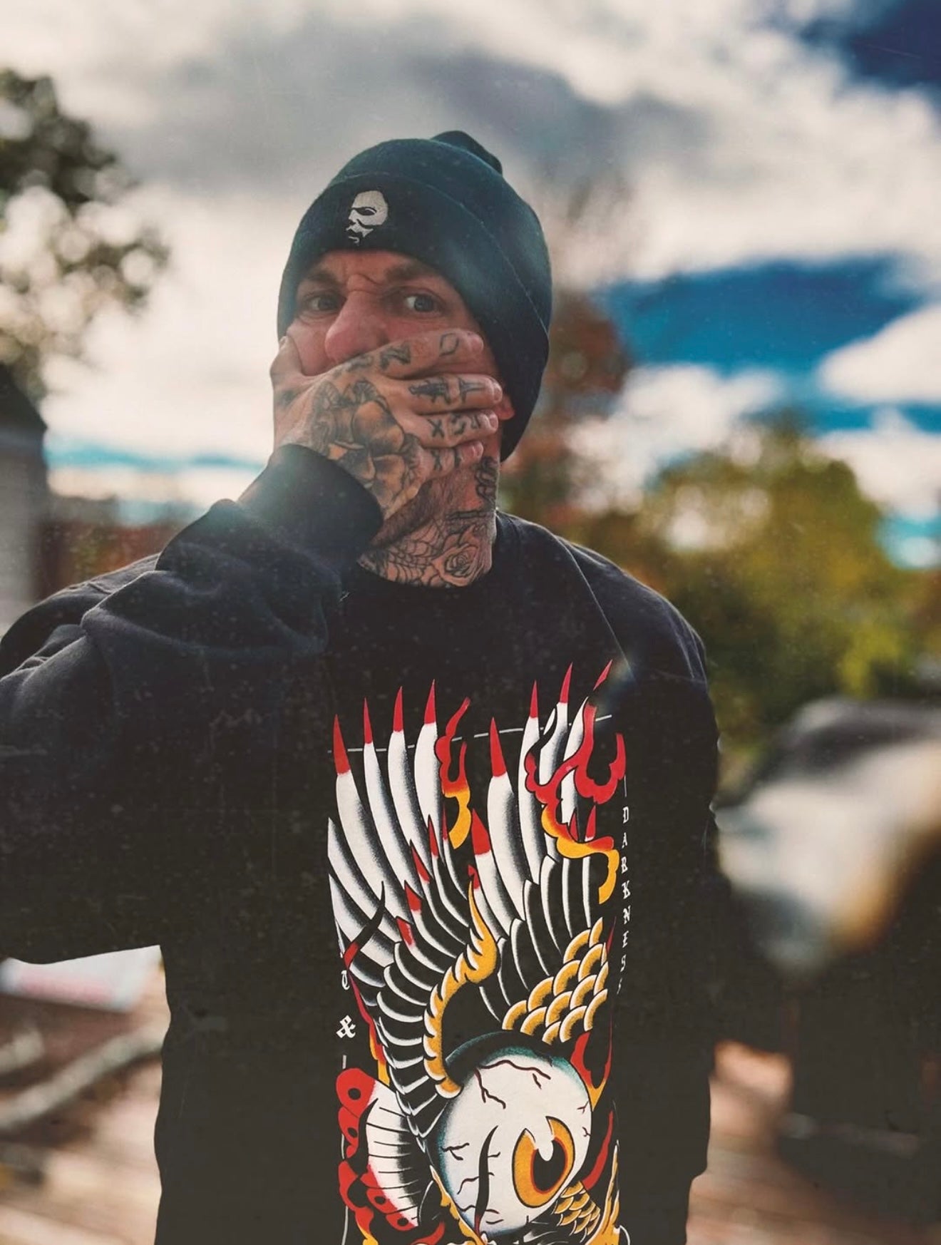 Eagle Eye Crewneck Sweatshirt - Ghost and Darkness