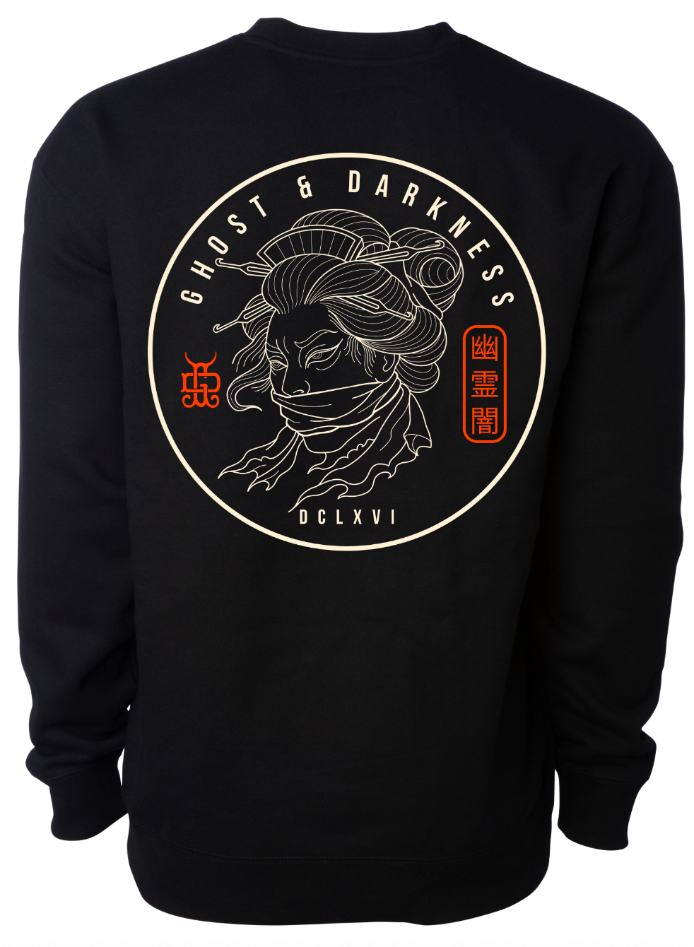 Namakubi Outline Crewneck Sweatshirt - Ghost and Darkness