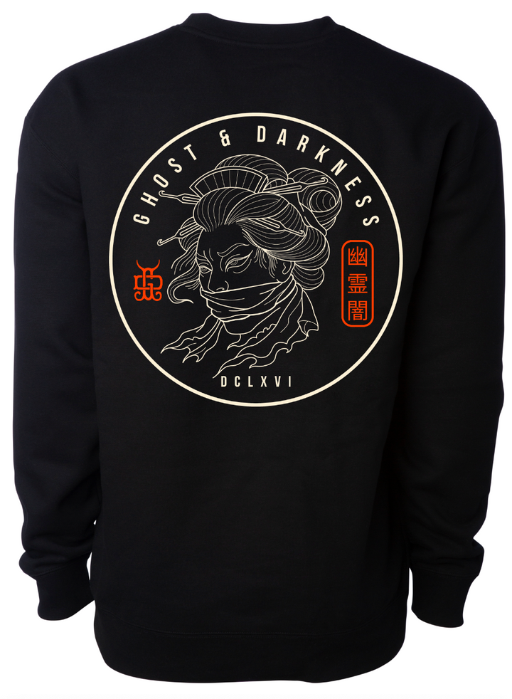 Namakubi Outline Crewneck Sweatshirt - Ghost and Darkness