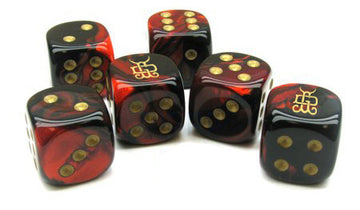 Blood Red Dice Set - Ghost and Darkness